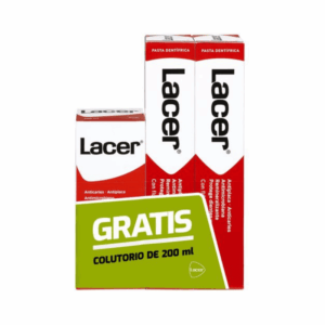 LACER FLUOR 2 PASTAS 125 ML + COLUTORIO 200 ML REGALO